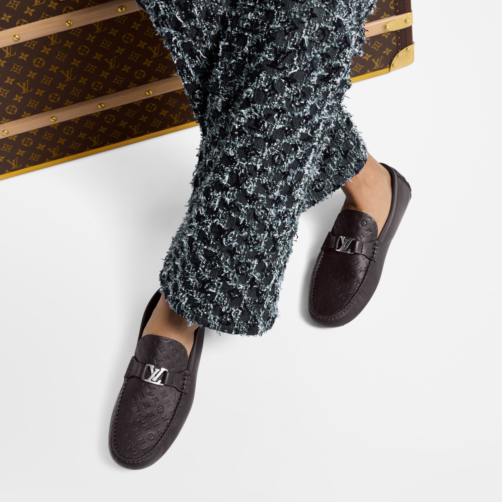 LOUIS VUITTON シルバーストーン モカシン　25.5-26cm LOUIS VUITTON シルバーストーン モカシン 25.5-26cm